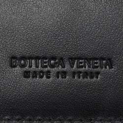 Pre Owned Bottega Veneta Black Leather Cassette Small Bi-Fold Wallet