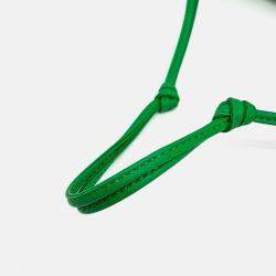 Pre Owned Bottega Veneta Green Leather Cassette Shoulder Bag