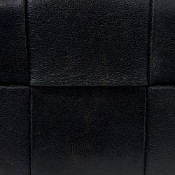 Pre Owned Bottega Veneta Black Leather Mesh Business Card Case