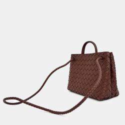Pre Owned Bottega Veneta Brown Leather Andiamo Small