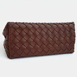 Pre Owned Bottega Veneta Brown Leather Andiamo Small