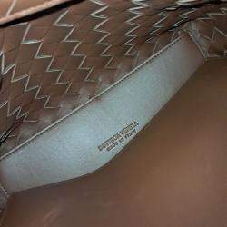 Pre Owned Bottega Veneta Brown Leather Andiamo Small