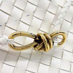 Pre Owned Bottega Veneta White Leather Andiamo Small