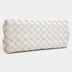 Pre Owned Bottega Veneta White Leather Andiamo Small