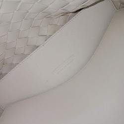 Pre Owned Bottega Veneta White Leather Andiamo Small