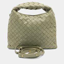 Pre Owned Bottega Veneta Beige Leather Mini Hop