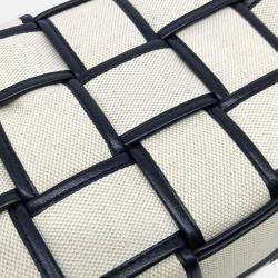 Pre Owned Bottega Veneta Black White Leather Brick Cassette Bag