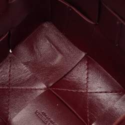 Pre Owned حقيبة باكت بوتيغا فينيتا كاسيت جلد أحمر صغيرة