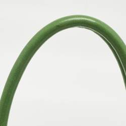 Pre Owned Bottega Veneta Green Intrecciato Leather Frame Satchel