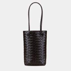 Pre Owned Bottega Veneta Brown Mini Nappa Intrecciato Tote