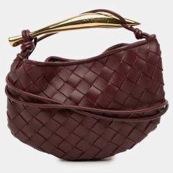 Pre Owned Bottega Veneta Red Baby Lambskin Intrecciato Sardine
