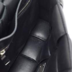 Pre Owned حقيبة كتف بوتيغا فينيتا جلد مبطن أسود بسلسلة كاسيت