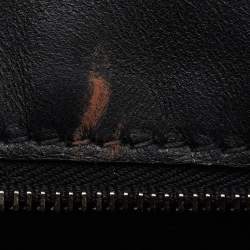 Pre Owned حقيبة كتف بوتيغا فينيتا جلد مبطن أسود بسلسلة كاسيت