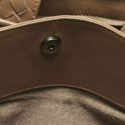 Pre Owned Bottega Veneta Brown Intrecciato Leather Small Roma Tote