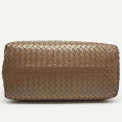 Pre Owned Bottega Veneta Brown Intrecciato Leather Small Roma Tote