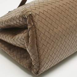 Pre Owned Bottega Veneta Brown Intrecciato Leather Small Roma Tote