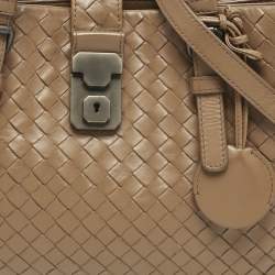 Pre Owned Bottega Veneta Brown Intrecciato Leather Small Roma Tote