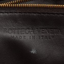 Pre Owned Bottega Veneta Dark Brown Intrecciato Leather Medium Bauletto Bag