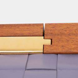 Pre Owned Bottega Veneta Purple Lambskin Maxi Intrecciato The Snap Clutch