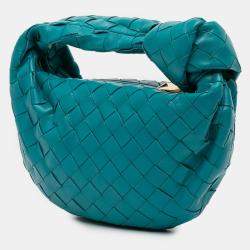 Pre Owned Bottega Veneta Blue Mini Nappa Intrecciato Jodie