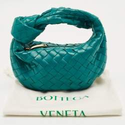 Pre Owned Bottega Veneta Green Intrecciato Leather Mini Jodie Hobo