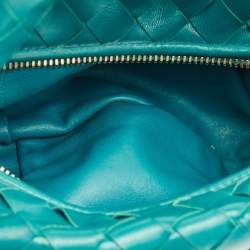 Pre Owned Bottega Veneta Green Intrecciato Leather Mini Jodie Hobo