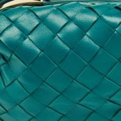 Pre Owned Bottega Veneta Green Intrecciato Leather Mini Jodie Hobo