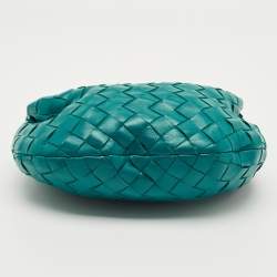 Pre Owned Bottega Veneta Green Intrecciato Leather Mini Jodie Hobo