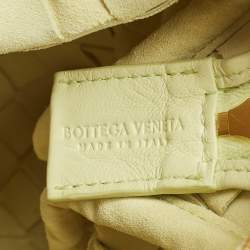 Pre Owned Bottega Veneta Light Green Intrecciato Leather Small Loop Camera Bag