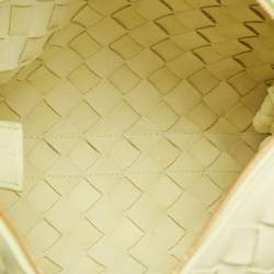 Pre Owned Bottega Veneta Light Green Intrecciato Leather Small Loop Camera Bag