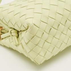 Pre Owned Bottega Veneta Light Green Intrecciato Leather Small Loop Camera Bag