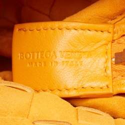 Pre Owned Bottega Veneta Orange Intrecciato Leather Mini Loop Camera Bag