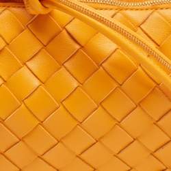 Pre Owned Bottega Veneta Orange Intrecciato Leather Mini Loop Camera Bag