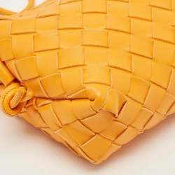 Pre Owned Bottega Veneta Orange Intrecciato Leather Mini Loop Camera Bag
