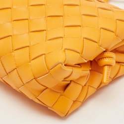 Pre Owned Bottega Veneta Orange Intrecciato Leather Mini Loop Camera Bag