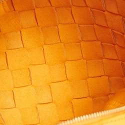 Pre Owned Bottega Veneta Orange Intrecciato Leather Mini Loop Camera Bag