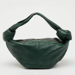 مملوكة مسبقًا Bottega Veneta Dark Green Leather Double Knot Bag