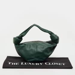 مملوكة مسبقًا Bottega Veneta Dark Green Leather Double Knot Bag