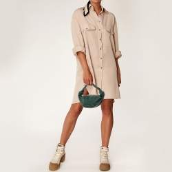 مملوكة مسبقًا Bottega Veneta Dark Green Leather Double Knot Bag