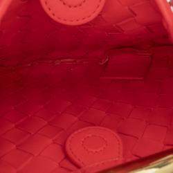 Pre Owned Bottega Veneta Red Baby Lambskin Intrecciato Sardine