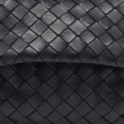 Pre Owned Bottega Veneta Black Intrecciato Leather Olimpia Chain Shoulder Bag