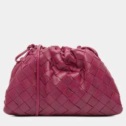 مملوكة مسبقًا Bottega Veneta Pink Nappa Intrecciato The Mini Pouch Crossbody