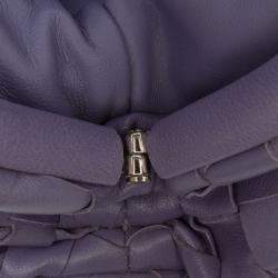 Pre Owned Bottega Veneta Purple Nappa Intrecciato The Mini Pouch Crossbody