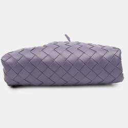 Pre Owned Bottega Veneta Purple Nappa Intrecciato The Mini Pouch Crossbody