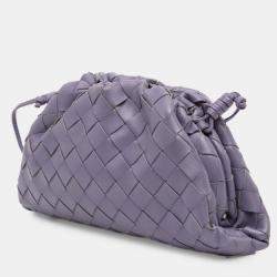 Pre Owned Bottega Veneta Purple Nappa Intrecciato The Mini Pouch Crossbody