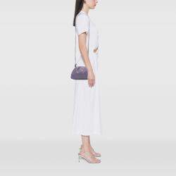 Pre Owned Bottega Veneta Purple Lambskin The Mini Pouch Crossbody