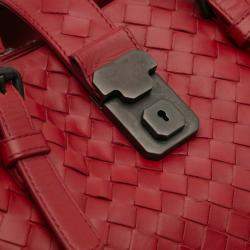 مملوكة مسبقًا Bottega Veneta Red Small Nappa Intrecciato Roma Satchel