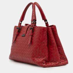 مملوكة مسبقًا Bottega Veneta Red Small Nappa Intrecciato Roma Satchel