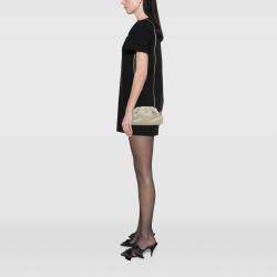 مملوكة مسبقًا Bottega Veneta White Lambskin The Mini Pouch Crossbody