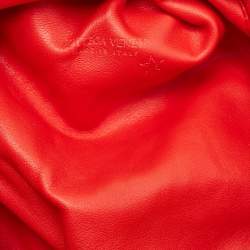 Pre Owned Bottega Veneta Red Leather Mini The Pouch Bag
